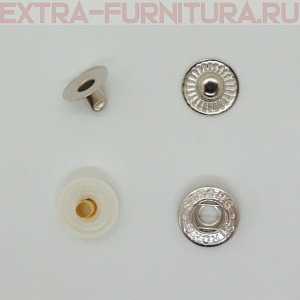 Кнопка "Альфа" 15 мм, цв.белый пластик, оксид (уп.720шт) NEWSTAR