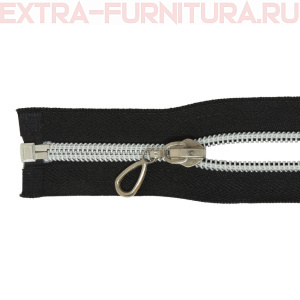 Молния спираль декор Т7 30см цв.черный/серебро