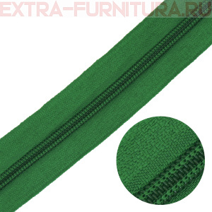 Молния рулонная спираль тип Т5, цв.243 зеленый, пл.13 гр/м