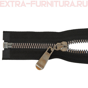 Молния декор Трактор Т5 1 замок, дл. 60см, цв.черный, усил. звено