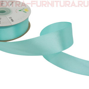Лента атласная 24 мм цв 143 светло-бирюзовый рул. 27,42м