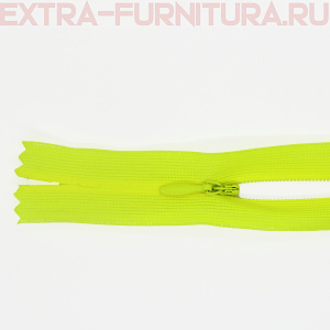 Молния потайная № 3, 50 см, цв. 229 ярко-салатовый п/э пл.9,3 гр/м