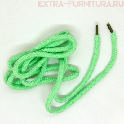 Шнурки круглые 130 см, Хлопок, цв.мята