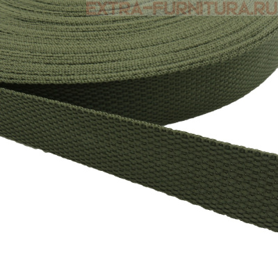 Стропа шир.25мм, цв.320 олива, уп.50м, пл. 9,8 гр/м