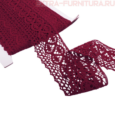 Тесьма вязаная арт.TBY-6368.26 шир.50мм, цв.26 бордовый, уп.10м