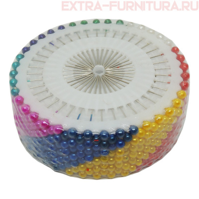 Булавки  "ромашка" арт. ТВ.РНА-01 38 мм, уп. 12рол. по 40 шт. цветные