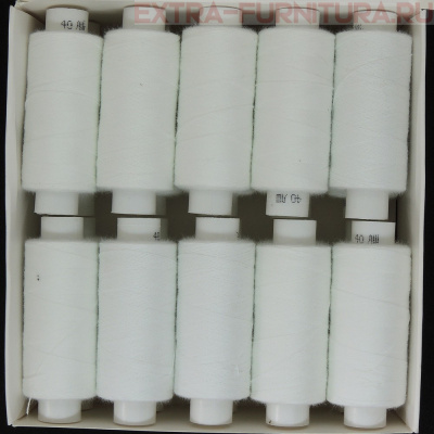 Нитки 40 ЛШ 200 м белые (уп. 20 шт.)