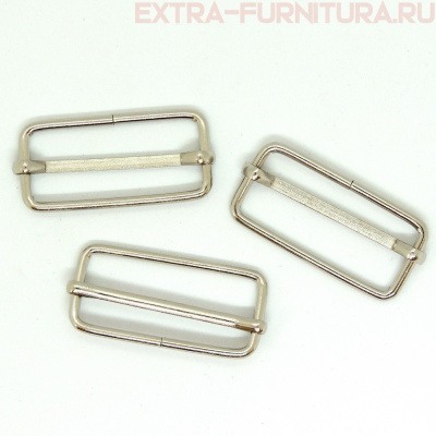 Пряжка регулировочная металл 40мм (40*16), цв. никель, уп.200шт